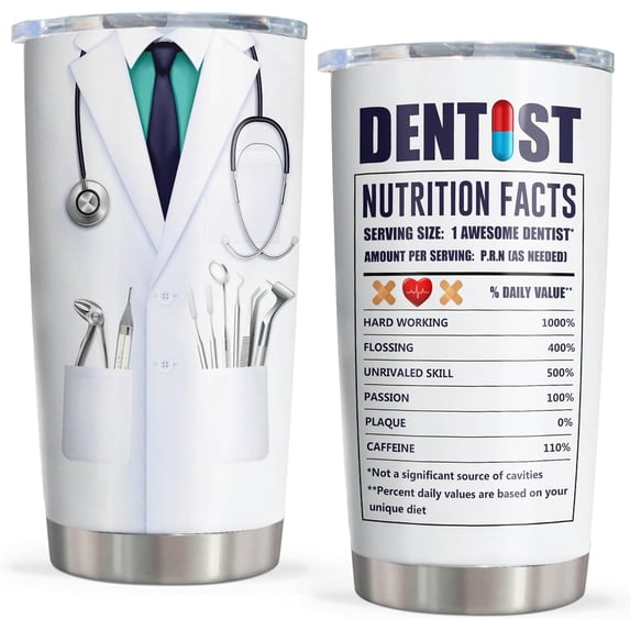 Dentist Gift Tumbler 20oz, Dentist Gifts for Women/Men, Dental Gifts for Coworkers, Dentist Assistants Coffee Mug, Dentist Graduation Gift, Dentist Appreciation Gifts, Dental Hygienist Gifts