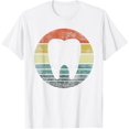 thumbnail image 1 of Dentist Gifts Dental Assistant Hygienist Retro Molar Tooth T-ShirtMen's and women's pure cotton short-sleeved shirts, 1 of 7