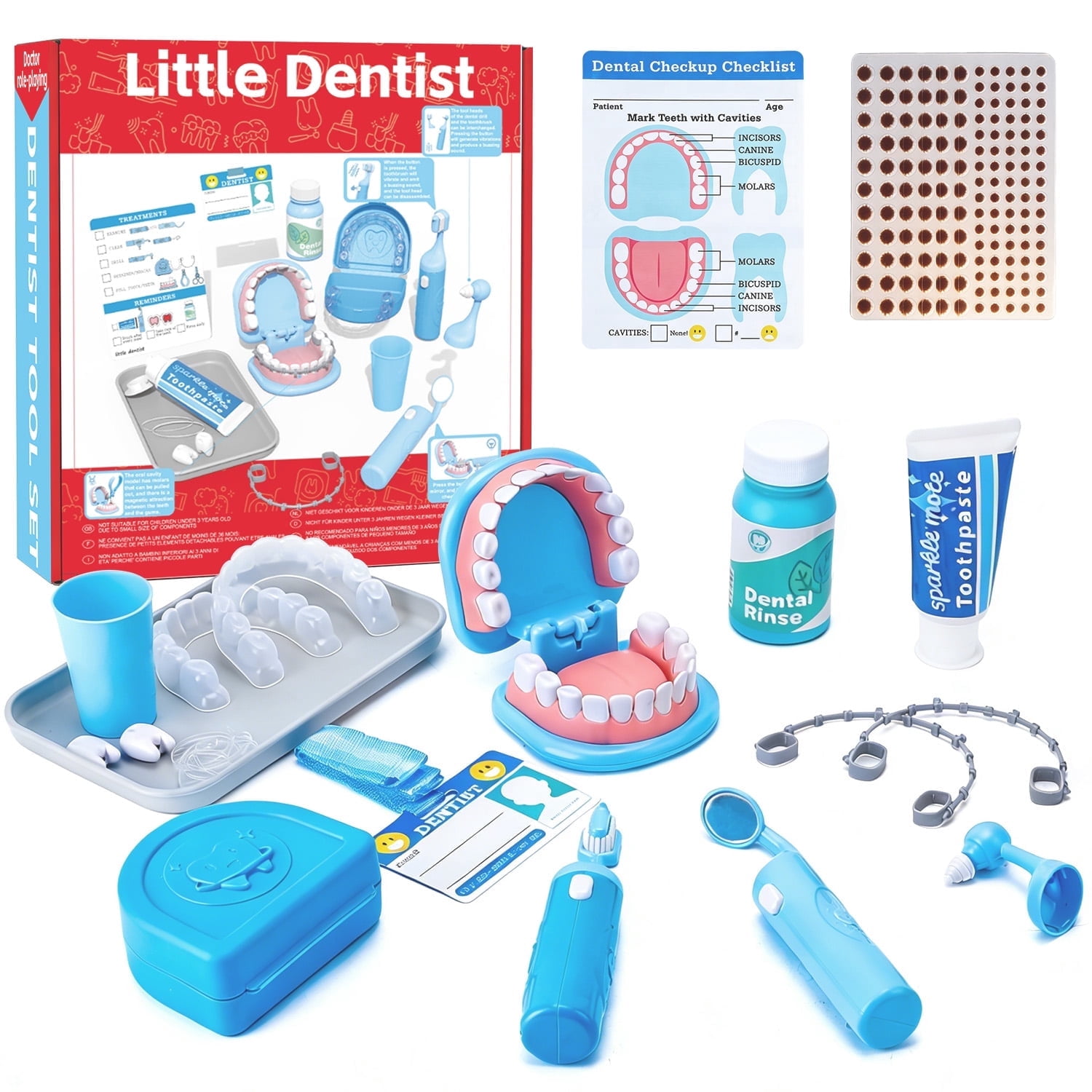 Askmuse Dentist Play Set Kit Toys Gifts, Electric Interactive