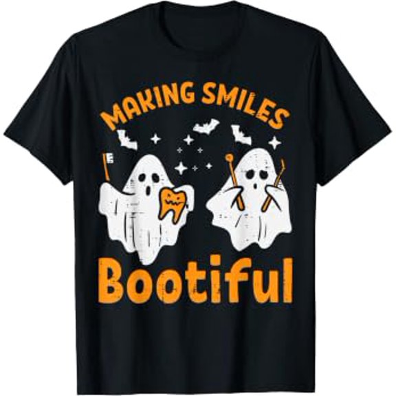 Dentist Smile Bootiful Dental Costume Halloween Holiday T-Shirt, Size S-5XL