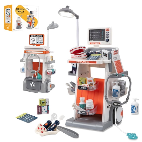 Dentist Toy,Children's Doctor Role-Play Set,An interactive doctor's kit featuring realistic LED lights and sounds, designed for role-playing activities involving diagnosis and treatment. An education