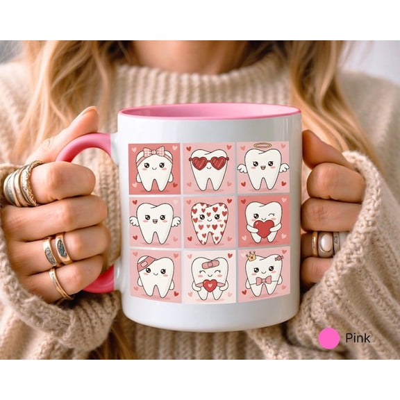 Dentist VaL1entine Gift Mug, Cute Tooth Mug, Dental Hygienist VaL1entines Day Present, T1EEth Lover Coffee Cup, Dental Student Mug, Dental Mug