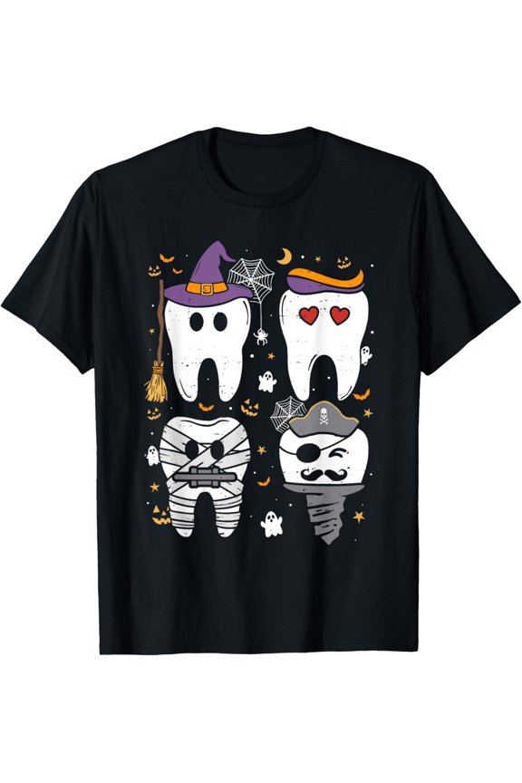 Dentist Witch Teeth Dental Crew Halloween Costume Unisex T-Shirt