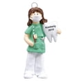 thumbnail image 1 of Dentist Woman in Green Scrubs with Tooth Christmas Ornament Tree Decoration, 1 of 1