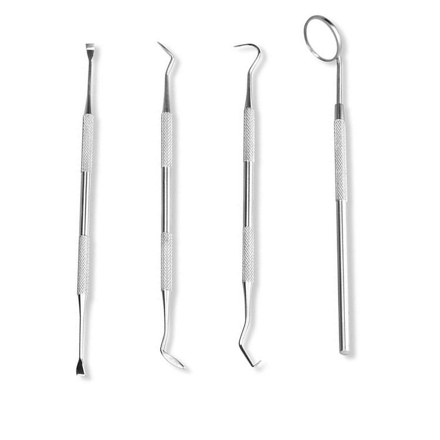 Dentist tools in 4 parts，Home cleaning tartar remove tartar mouth mirror probe cleaning tartar