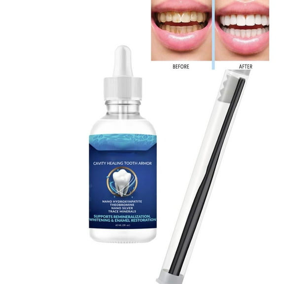 Banzch Dentite Cavity Healing Tooth Armor with Toothbrush,Cavity Healing Tooth Armor Liquid Helps Keep Gum Healthy,Whitening & Enamel Restoration