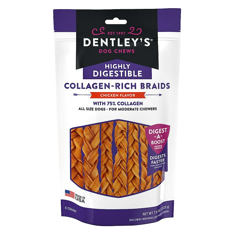 Dentley s Highly Digestable 7 Collagen Braids Dog Chew Chicken
