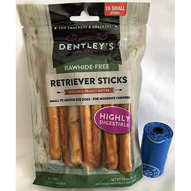 Dently Rawhide-Free Retriever Sticks MMF7 with Real Peanut Butter 1-10 ...