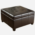 thumbnail image 1 of Denton Espresso Bonded Leather Storage Ottoman, 1 of 7