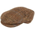 thumbnail image 1 of DENTS Abraham Moon Tweed Flat Cap Wool Ivy Hat Driving Cabbie Quilted - Chestnut, 1 of 4
