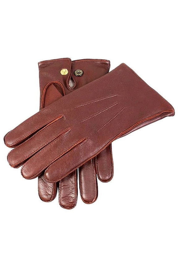 Mendip Wool-Lined Leather Officer's Gloves - English Tan