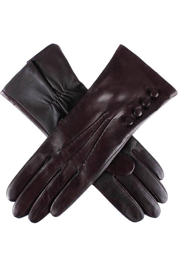 Womens Touch Screen Silk Lined Leather Gloves Ladies Warm Winter