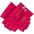 thumbnail image 1 of Dents Paris Hairsheep Leather Half Finger Driving Gloves - Fuchsia Pink, 1 of 1