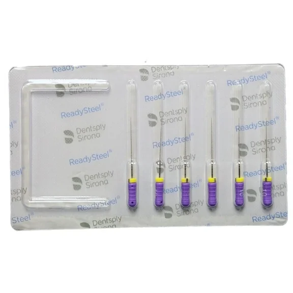 Dentsply Sirona Ready Steel C+ File for Catheterization 21mm – Size 10 (Purple) – 6 per Pack