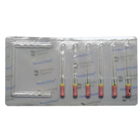 Dentsply Sirona Ready Steel C+ File for Catheterization 21mm – Size 6 (Pink) – 6 per Pack