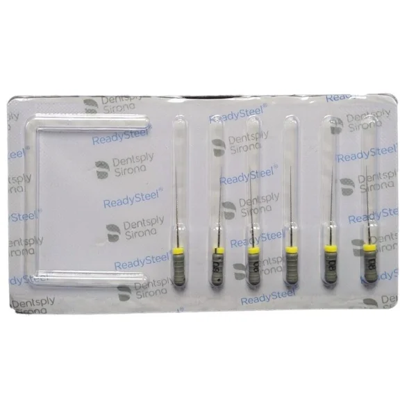 Dentsply Sirona Ready Steel C+ File for Catheterization 21mm – Size 8 (Grey) – 6 per Pack