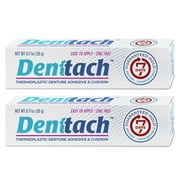 Denttach Denture Adhesive, Thermoplastic Denture Adhesive and Cushion, Comfortable Denture Fit for 7 Days, Zero Glue, Zinc Free, Longest Holding Denture Reliner 2 Pack
