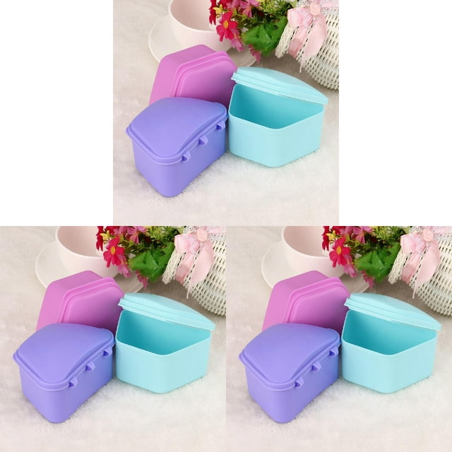 Denture Bath Appliance False Teeth Storage Rinsing 2PCS Small