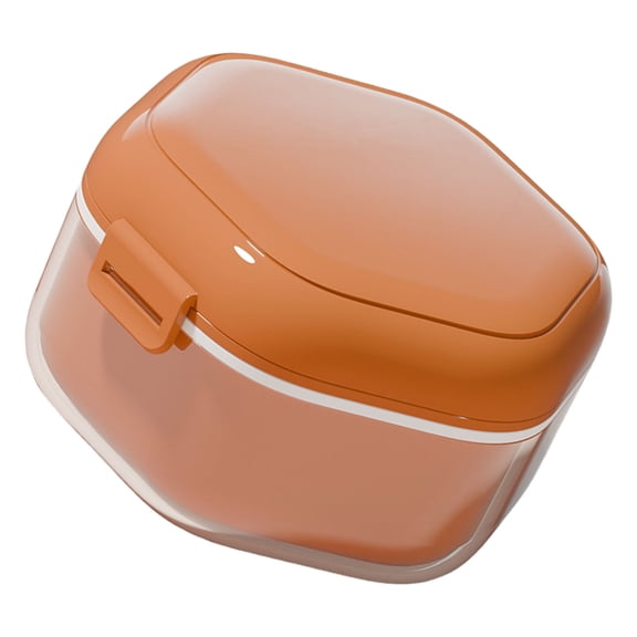 Denture Bath Box Cup Strainer Basket Teeth Retainer Cleaning and Storage Case