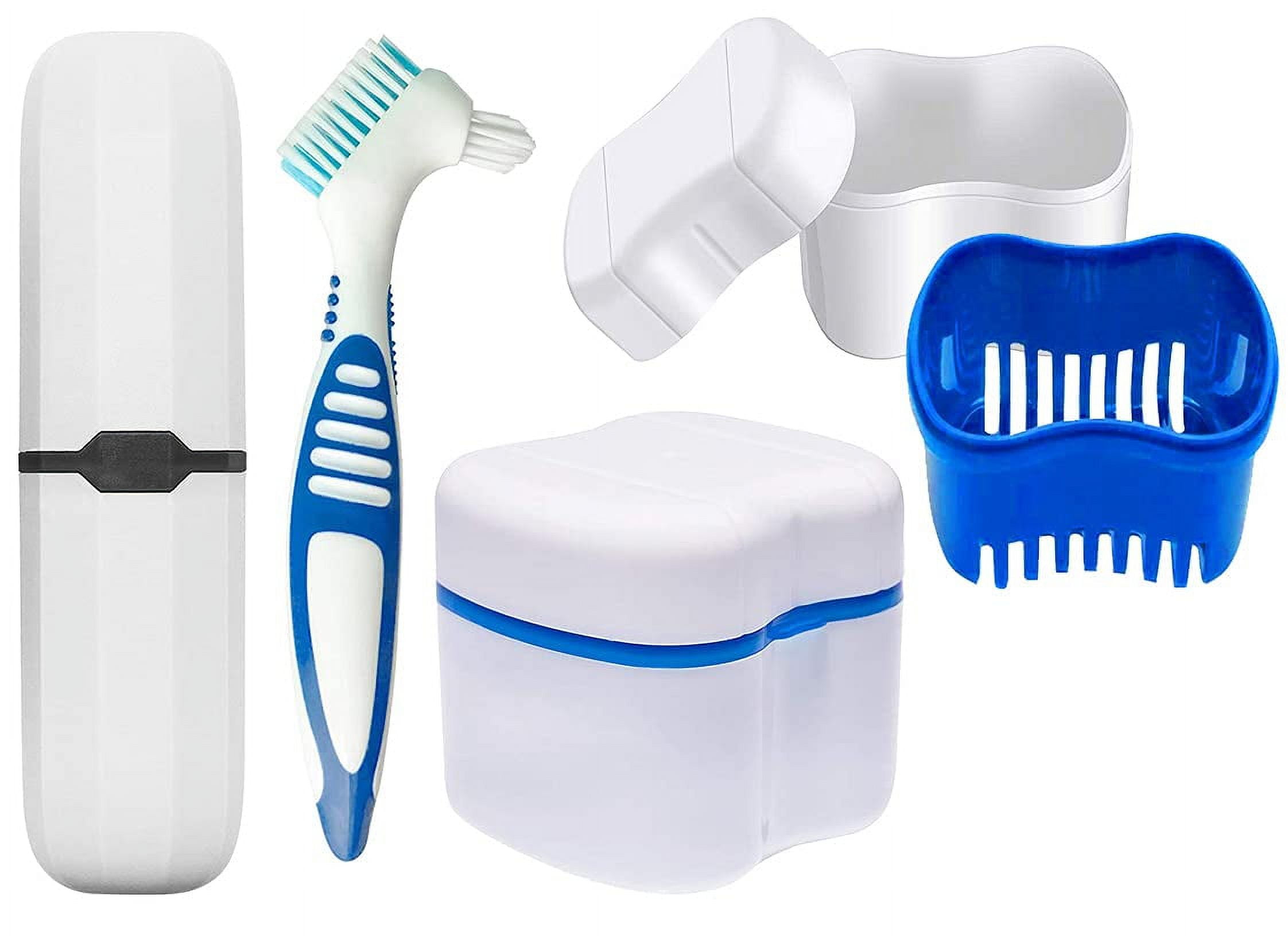 Denture Bath Cases with RE32Denture Cleaner Brushes Denture Cups