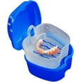 thumbnail image 1 of Denture Bathroom Case Box Dental Care False Teeth Storage Box with Hanging NET Container Dark Blue, 1 of 5