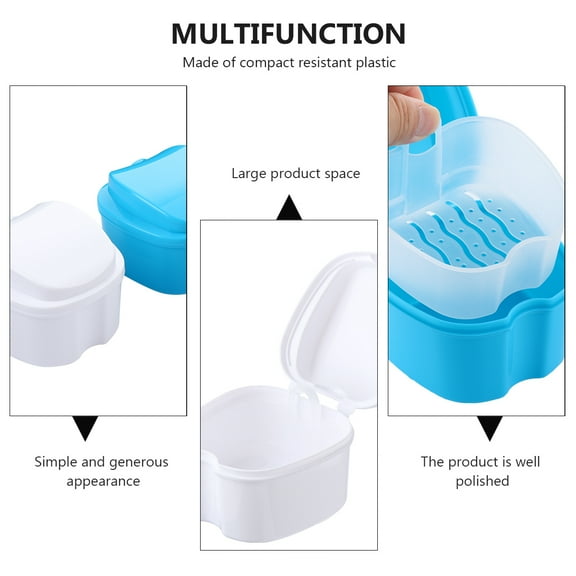 Denture Box Storage Case Cupholder Soaking Guard Mouth Lid False Teeth Bath Organizer Retainer Container Travel