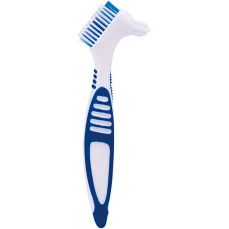 Denture Brush False Teeth Cleaning Tool Double Sided Toothbrush (Color : Blue)