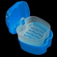 thumbnail image 1 of Denture Case, Dental Mouthguard Case, Denture Bath Box Cleaning with Brush, Strainer Basket and Lid Waterproof - Dark Blue, 3.5x3.5x2.7", 1 of 6