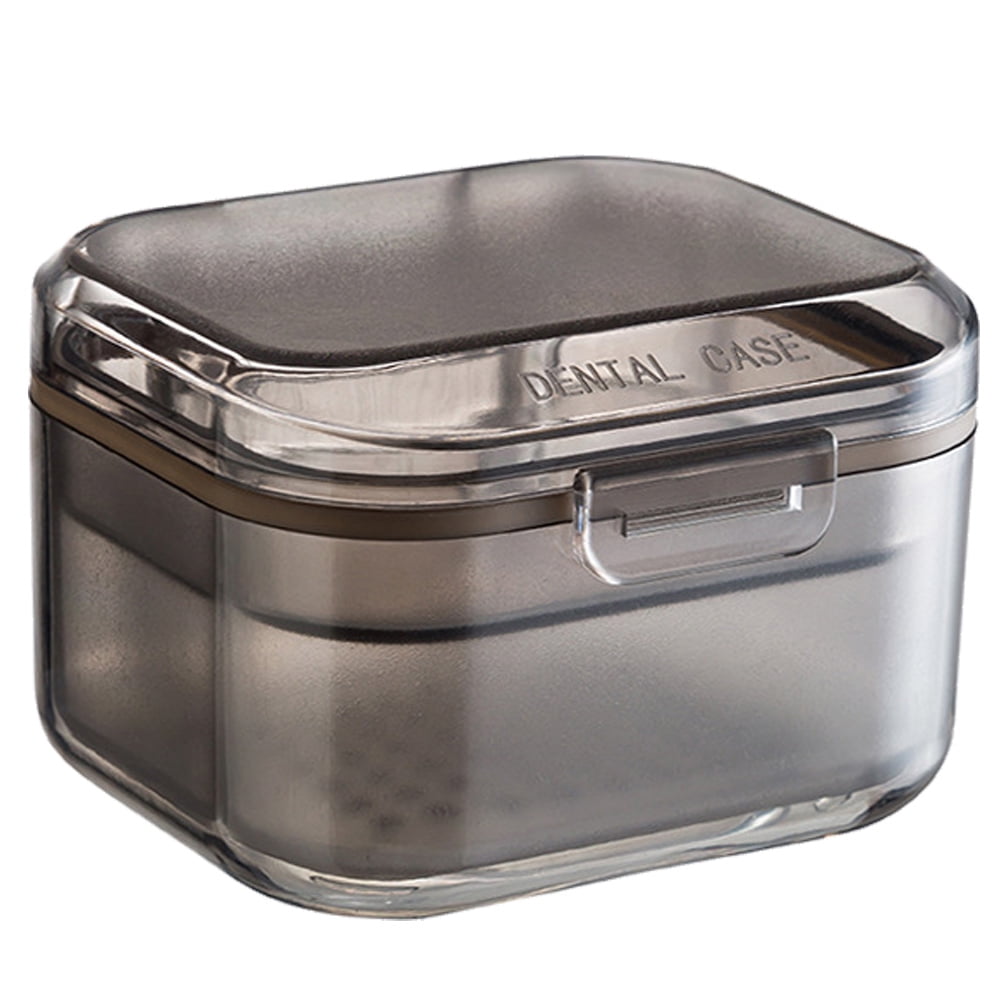 Denture Case, Denture Bath Box, Denture Cup with Strainer, Potable