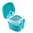 thumbnail image 1 of Denture Case, Denture Box with Strainer, Night Cleaner Denture Bath Box for Retainer, Mouthguard, False Teeth, and Denture Cleaning (Teal), 1 of 4