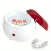 Denture Cleaner*1 False Teeth Cosmug Automatic Denture Cleaning Case Portable Retainer Cleaner Case Denture Case with Filter Effortlessly Clean and Dentures Braces and Retainers  Promotion Sale White