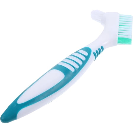 Denture Cleaning Brush Double Sided Denture Toothbrush Deep Clean Brush Small Cleaning Brush Detail Cleaning Scrub Brush False Teeth Cleaning Tool Purple