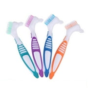 Denture Cleaning Brush Portable Cleaning Brush False Teeth Brushes for Denture Care Denture Cleaner with Multi-Layered Soft Bristles and Dual Angled (1pc)