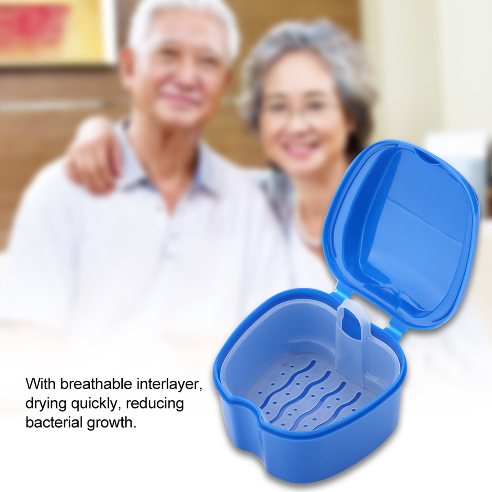 Denture Container, And Durable Denture Box Portable Water For Elderly