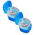 thumbnail image 1 of Denture Cup Colorful Denture Bath Case with Brush, Denture Cup Soaking Holder False Teeth Container Mouth Guard Storage Case Cleaning with Lid Waterproof Denture Container, 1 of 7