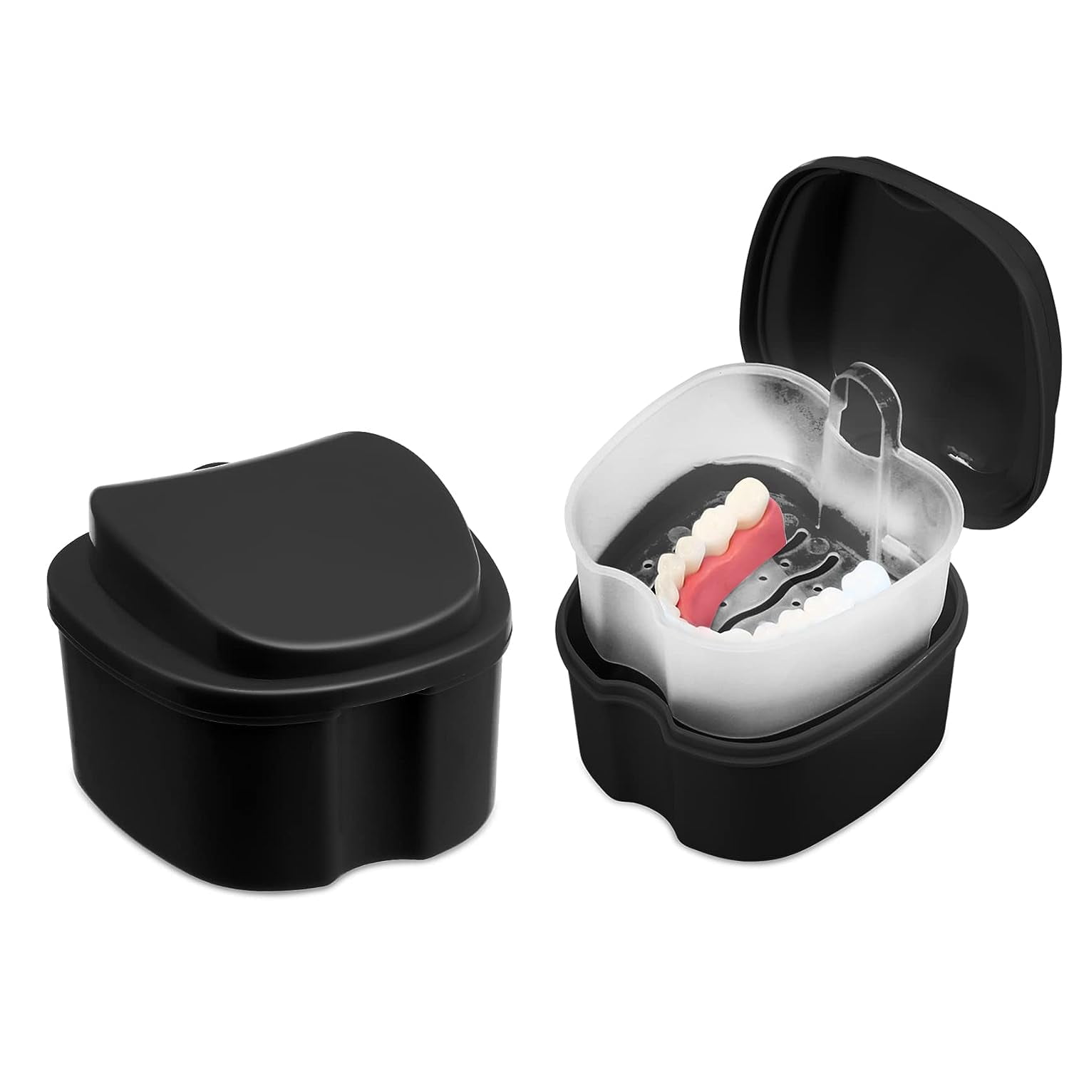 Denture Cup Retainer Cleaning Case Denture Soaking Container With