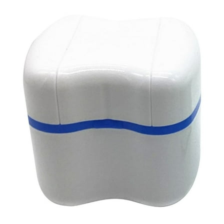 Denture Soaking Box with Filter Screen, Double Layer European Style Storage Case for Full Mouth Dentures, Immersion Bath Container, Plastic Material, Leak Proof, 1 Pcs