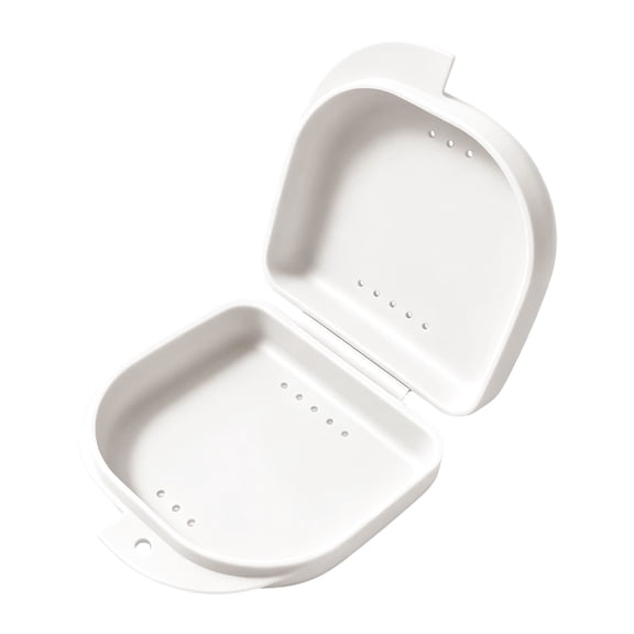 Denture Soaking Container Partial Denture Case,Retainer & Aligner Case for Braces and Mouth Guards Slim ABS Orthodontic Dental Box for Retainers,Night Guards and Aligners,Home or Travel