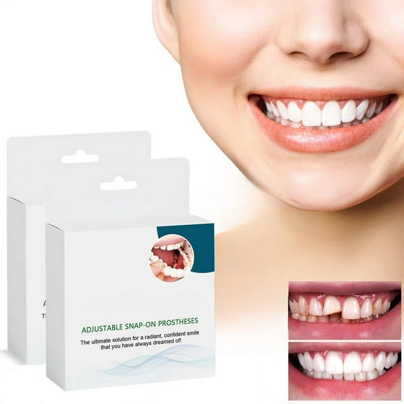 Denture Teeth Temporary Fake Teeth for Snap on Instant & Confidence Smile，2PCS