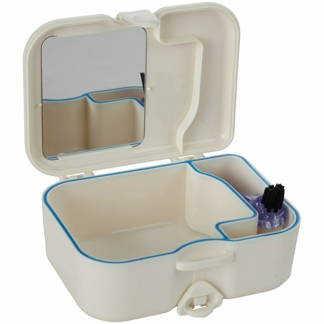 Denture Travel Case Plus Built In Mirror And Brush