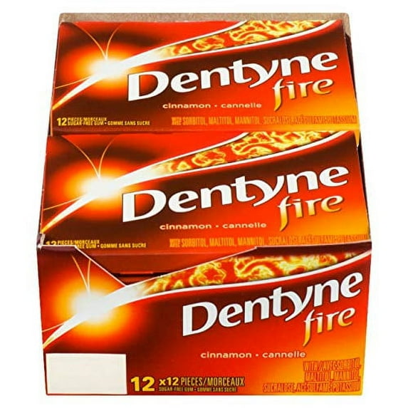Dentyne Fire Bubble Gum, Cinnamon, 12x12/144ct