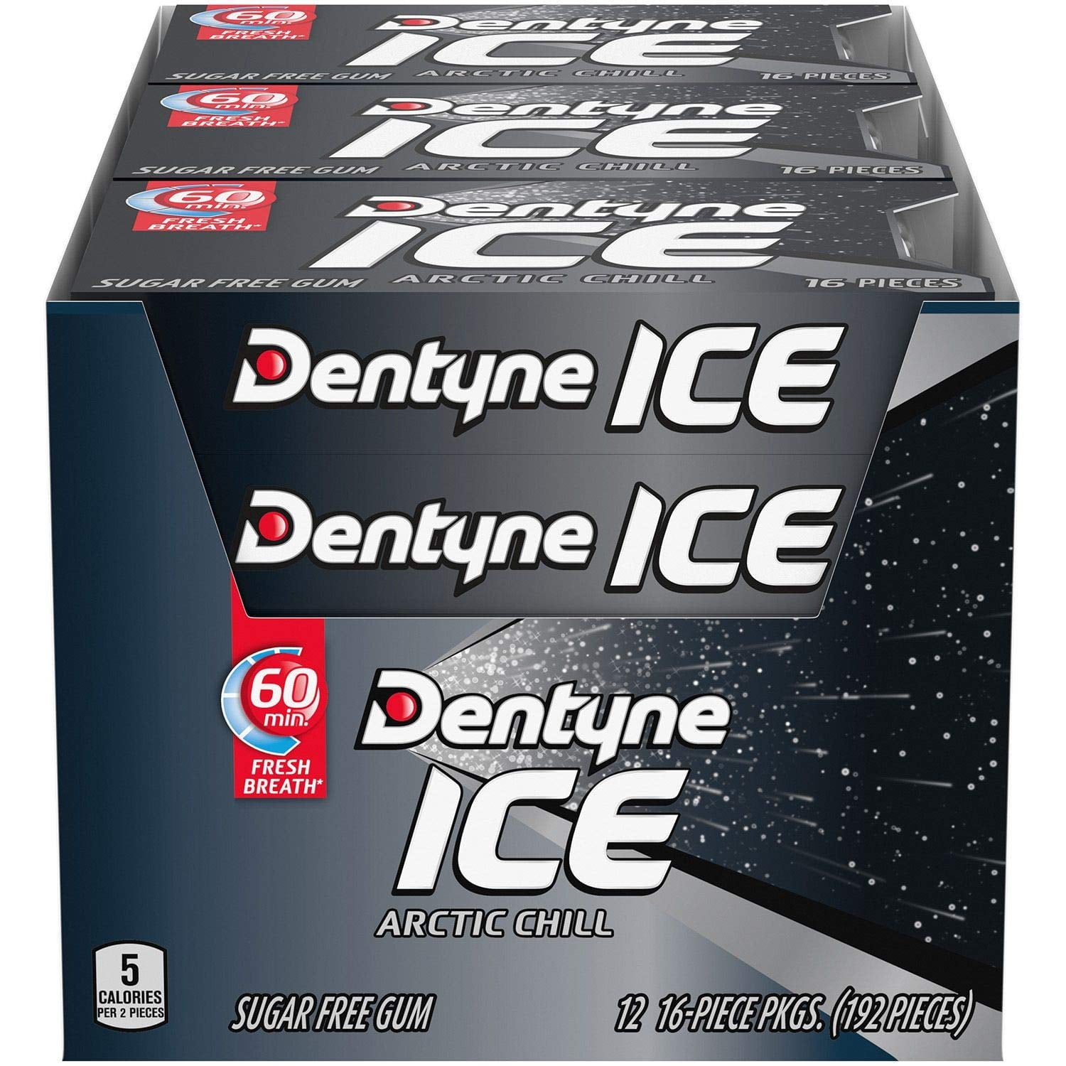 Dentyne Ice Arctic Chill Sugar Free Gum Multi Pack - 12 Packs of 16 Pieces by Dentyne [Foods]