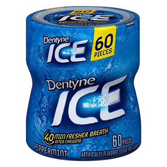 Dentyne Ice Gum Sugar Free Peppermint Bottles - 60 Pieces
