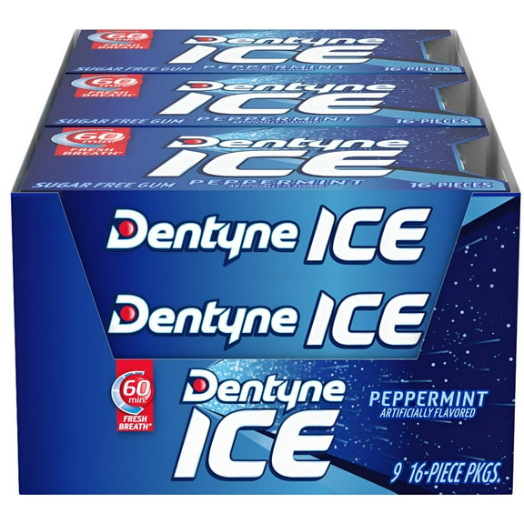 Dentyne Ice Peppermint, 7.6 Ounce (Pack of 9)