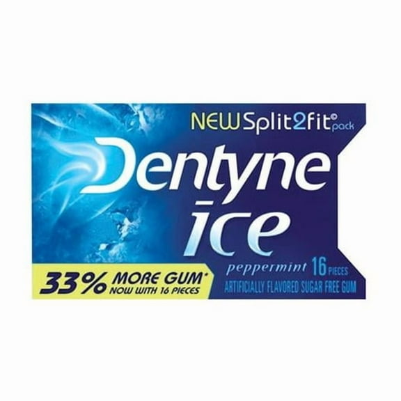 Dentyne Ice Peppermint Sugar Free Gum, 9 Packs of 16 Pieces (144 Total Pieces)