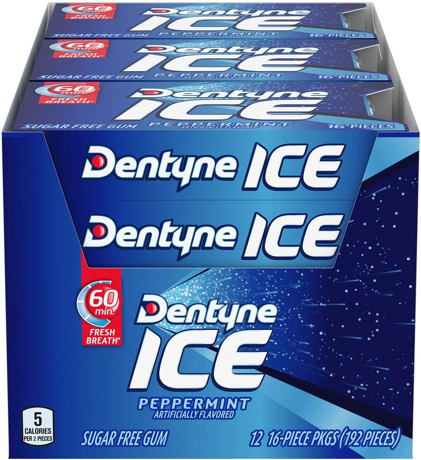 Dentyne Ice Peppermint Sugar Gum - 12 Packs.