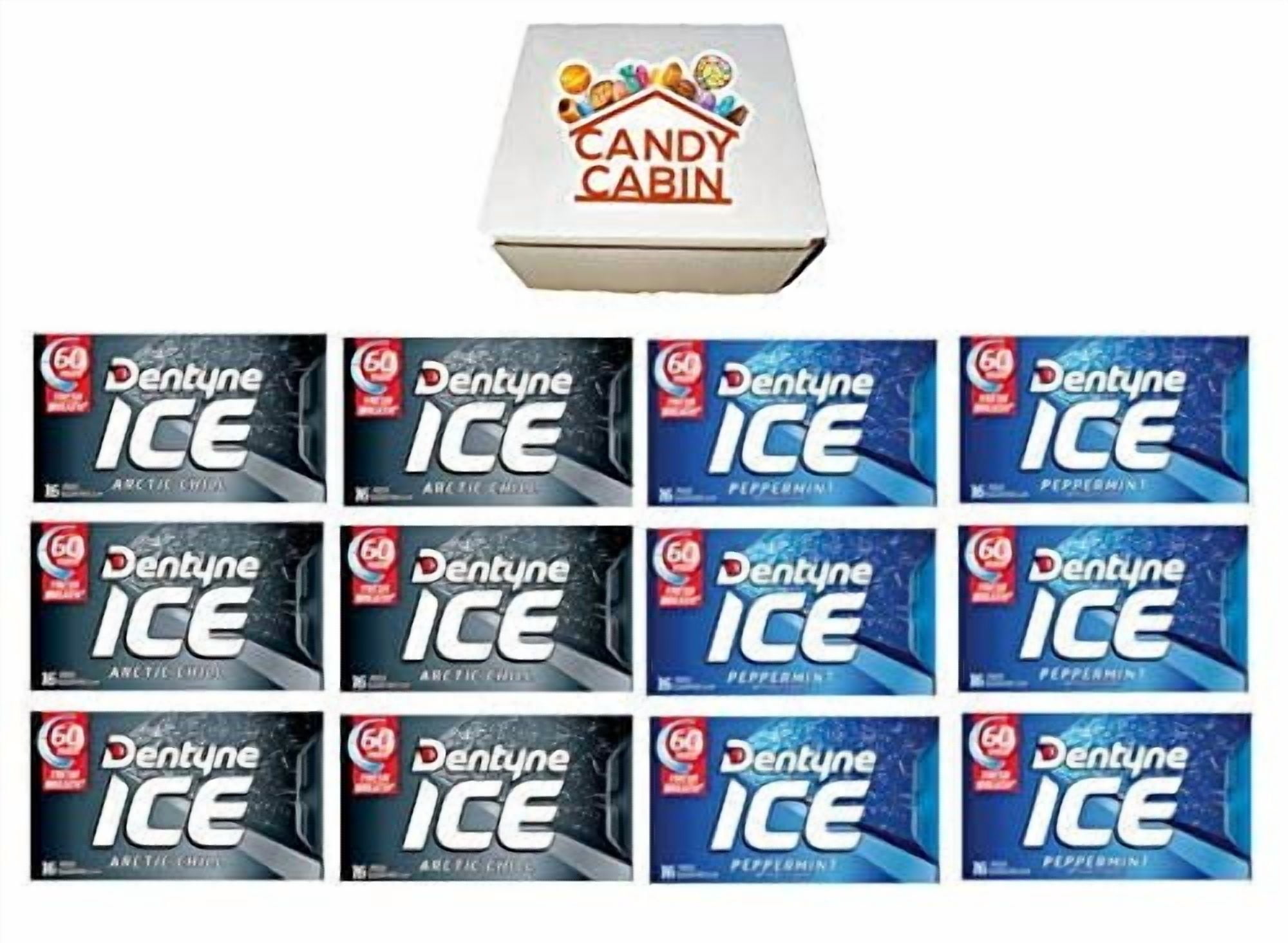 Dentyne Ice Sugar Free Gum, Variety Pack , 12 Packs of 16 Pieces By CANDY CABIN ARCTIC CHILL-PEPPERMINT