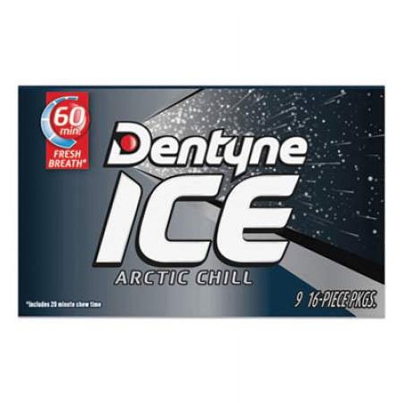 Dentyne Ice Sugarless Gum, Arctic Chill, 16 Pieces/Pack, 9 Packs/Box (AMC31240)