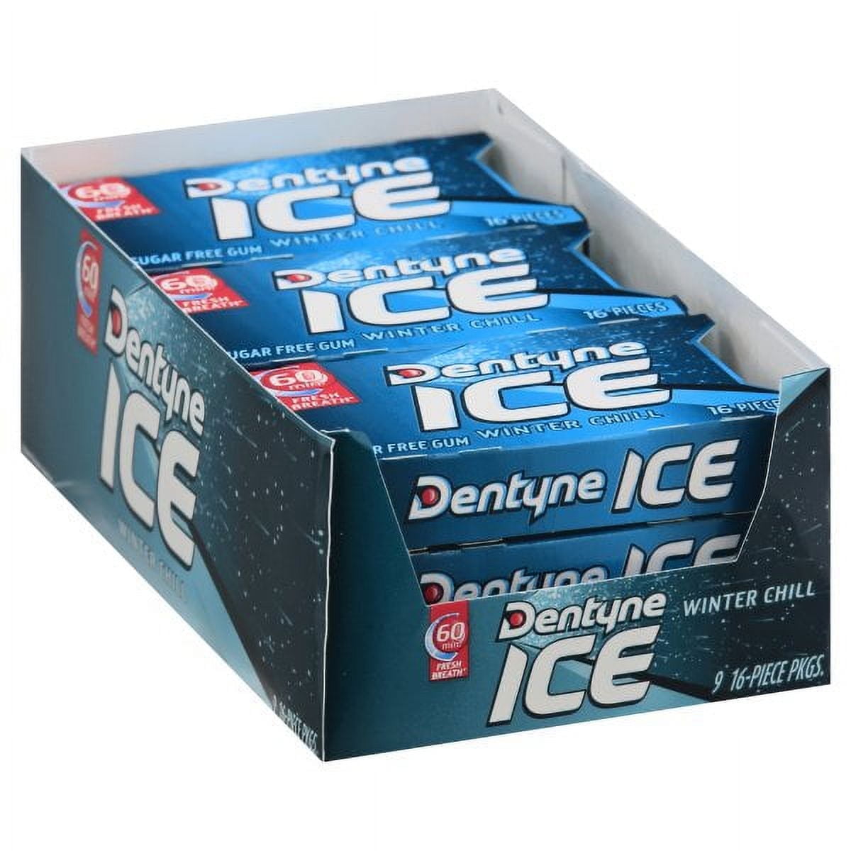 Dentyne Ice Winter Chill Sugarfree Chewing Gum, 9 Packs, 144