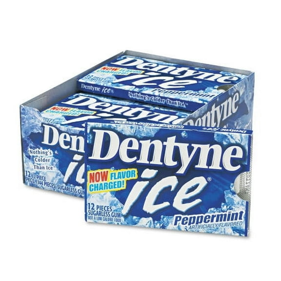 (Price/case)Dentyne Single Peppermint Ice Gum 16 Pieces - 9 Per Pack - 18 Packs Per Case